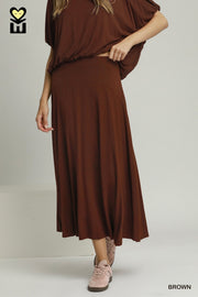 Annya Bamboo Fiber Flare Maxi Skirt