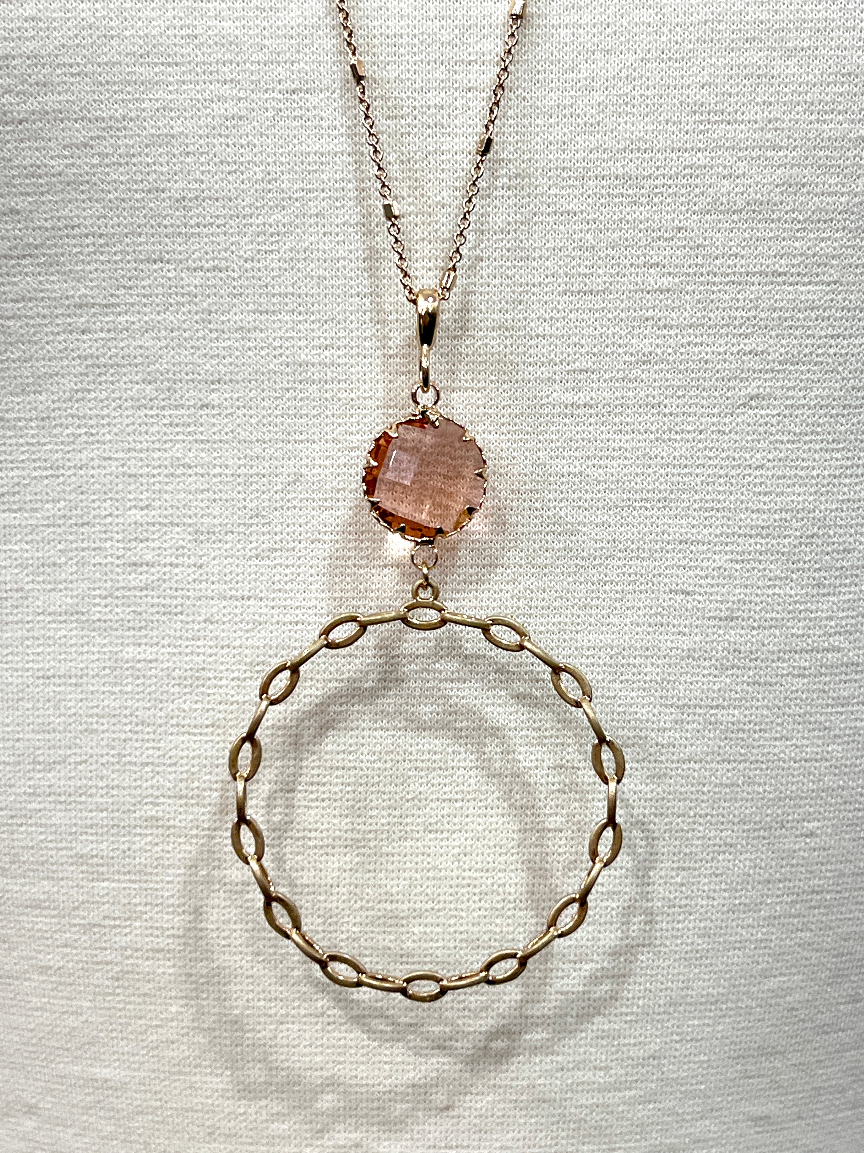 Meghan Browne Fan Pink Pendant Necklace