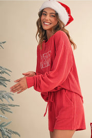 MERRY Long Sleeve Top and Shorts Set