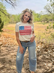 Barbara's Paisley Flag Graphic Tee