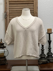 Lucy Mae V-Neck Short Sleeve Sweater