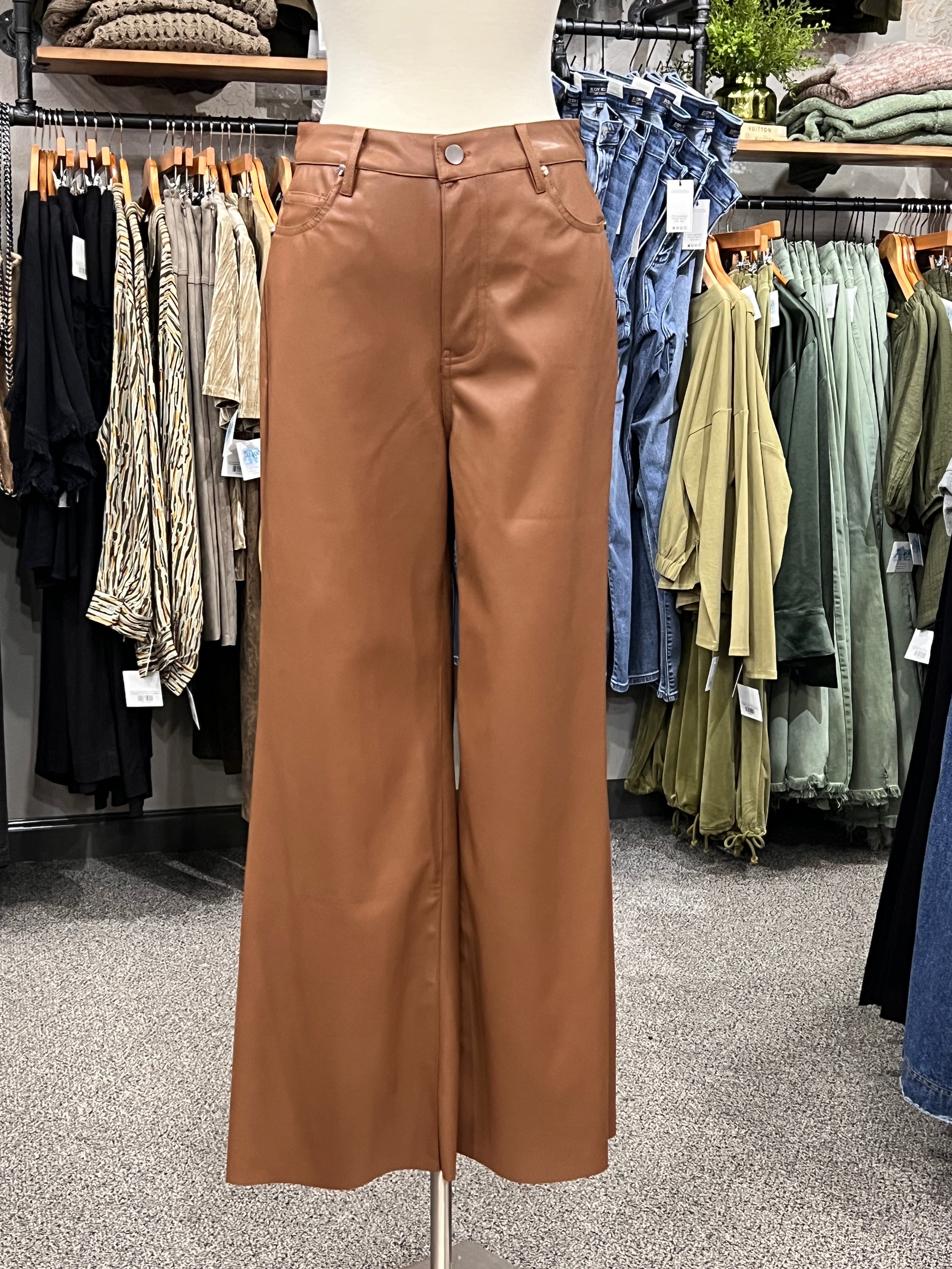 Stella Faux Leather Wide Leg Pants