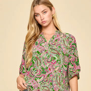 Lizzy Breeze Tulip Sleeve Print Top Spring 2026 Collection
