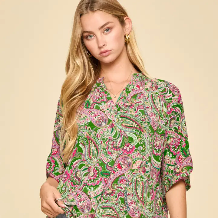 Lizzy Breeze Tulip Sleeve Print Top Spring 2026 Collection