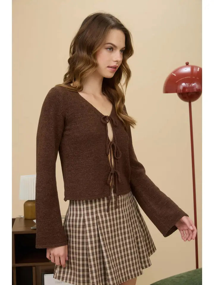 Ellen Three-Bow-Tie Front Cardigan