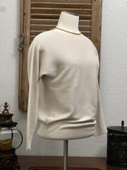 Sloan Dolman Long Sleeve Boat Neck Ribbed Knit Sweater