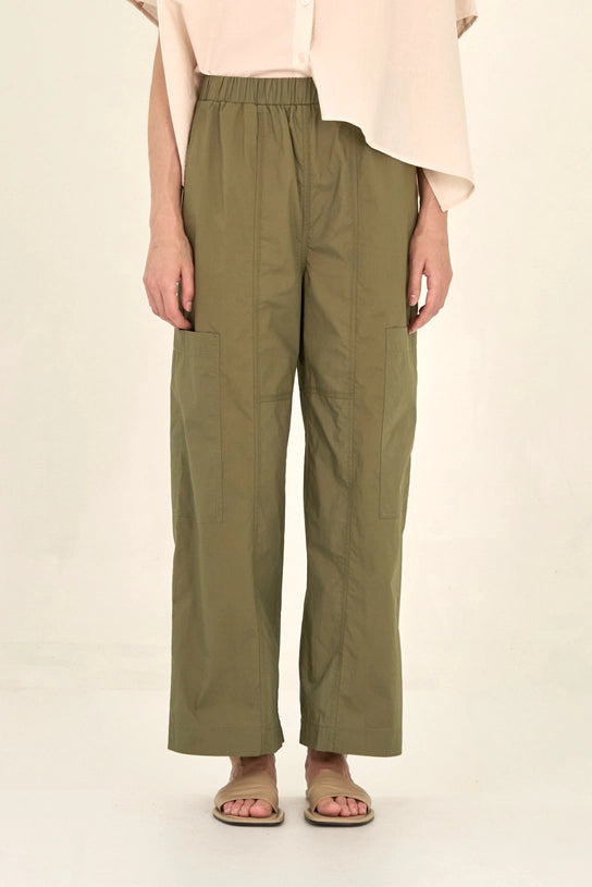 Fawn Seamed Cotton Cargo Pants