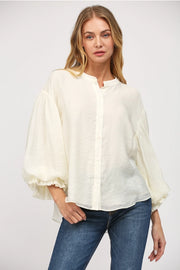 Elodie Puff Sleeve Button Down Shirt Blouse