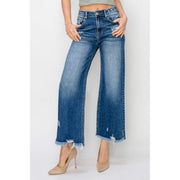 Blaze of Glory High Rise Side Slit Ankle Crop Jeans