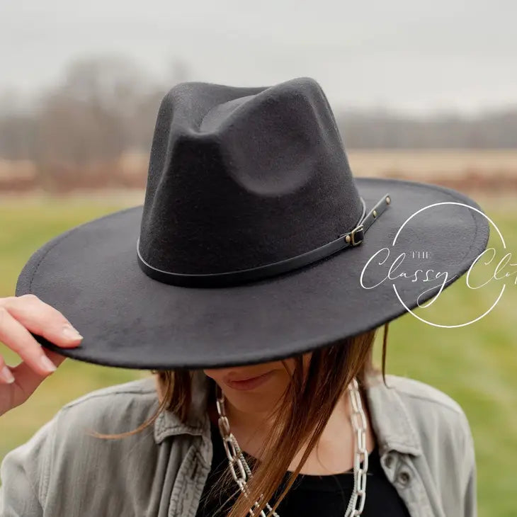 Madison Wide Brim Hat with Belts