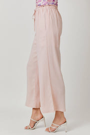 Pamela Drawstring Waist Linen Wide Leg Pants