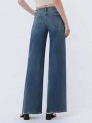 Mama Tried Mid Rise Wide Leg Vintage Wash Denim Jeans