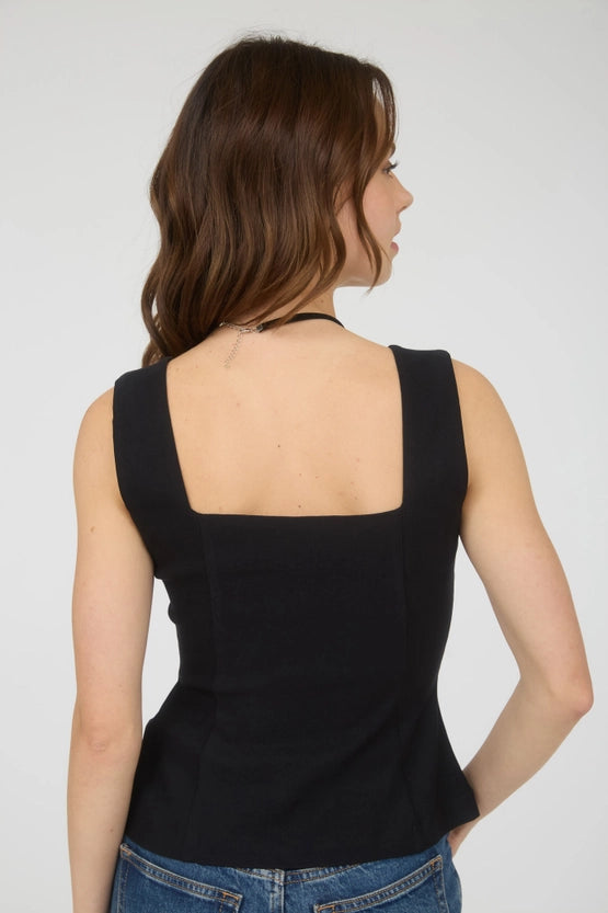 Nikita Fitted Two-Way Zipper Square Neck Bustier Top