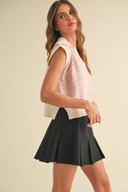 Maryann V-Neck Sleeveless Stripe Sweater
