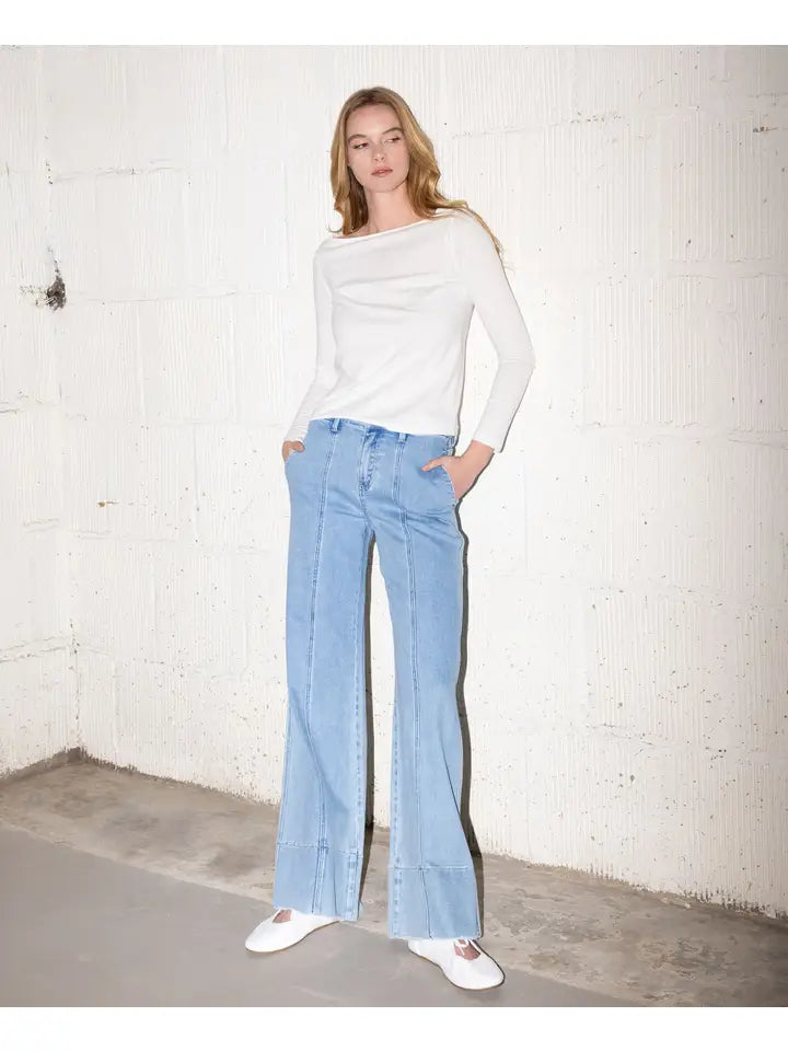 Falcon High Rise Trouser Wide Hem Jeans