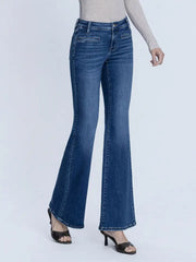 Choosin' Texas Mid-Rise Easy Flare Jeans