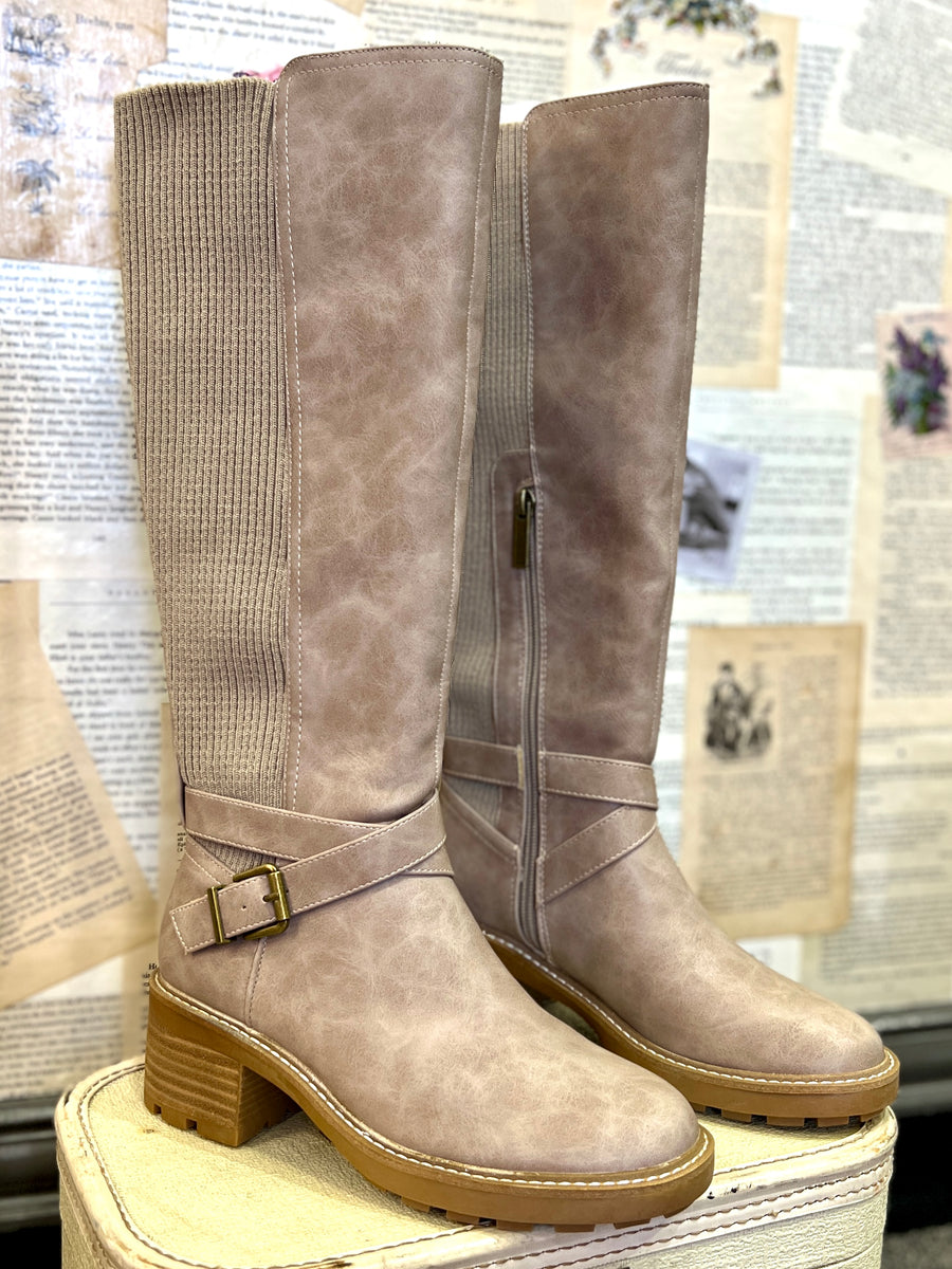 Hey Girl by Corkys "High There" Tall Taupe Boots