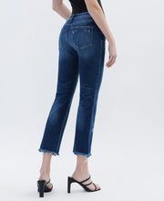 Low Rider Low-Rise Uneven Raw Hem Slim Straight Cropped Jeans