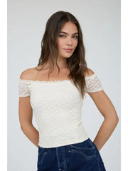 Kira Fitted Lace Knit Top