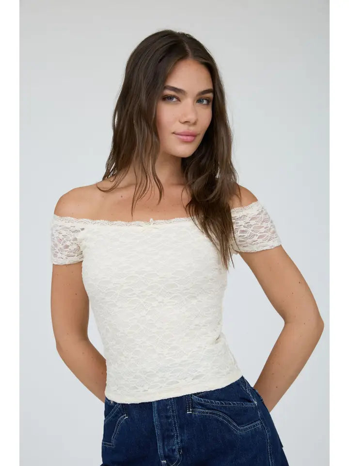 Kira Fitted Lace Knit Top