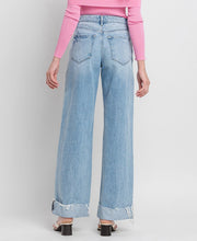 Gangster Super High Rise Baggy Wide Leg Cuffed Jeans