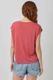 Demi Front Drawstring Rouched Modal Top