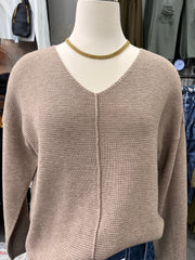 Berkley Mini Waffle V-Neck Sweater