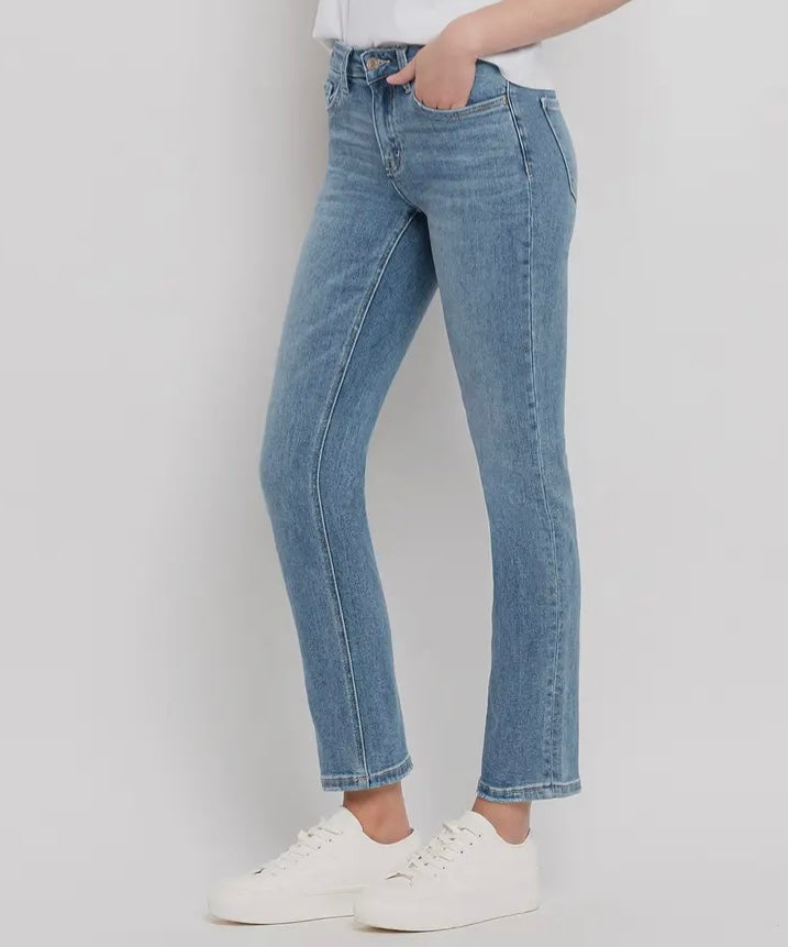 Wanted Mid Rise Slim Straight Ankle Crop Jeans