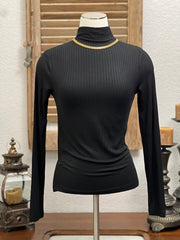 Carleigh Long Sleeve Ribbed Mock Neck Top