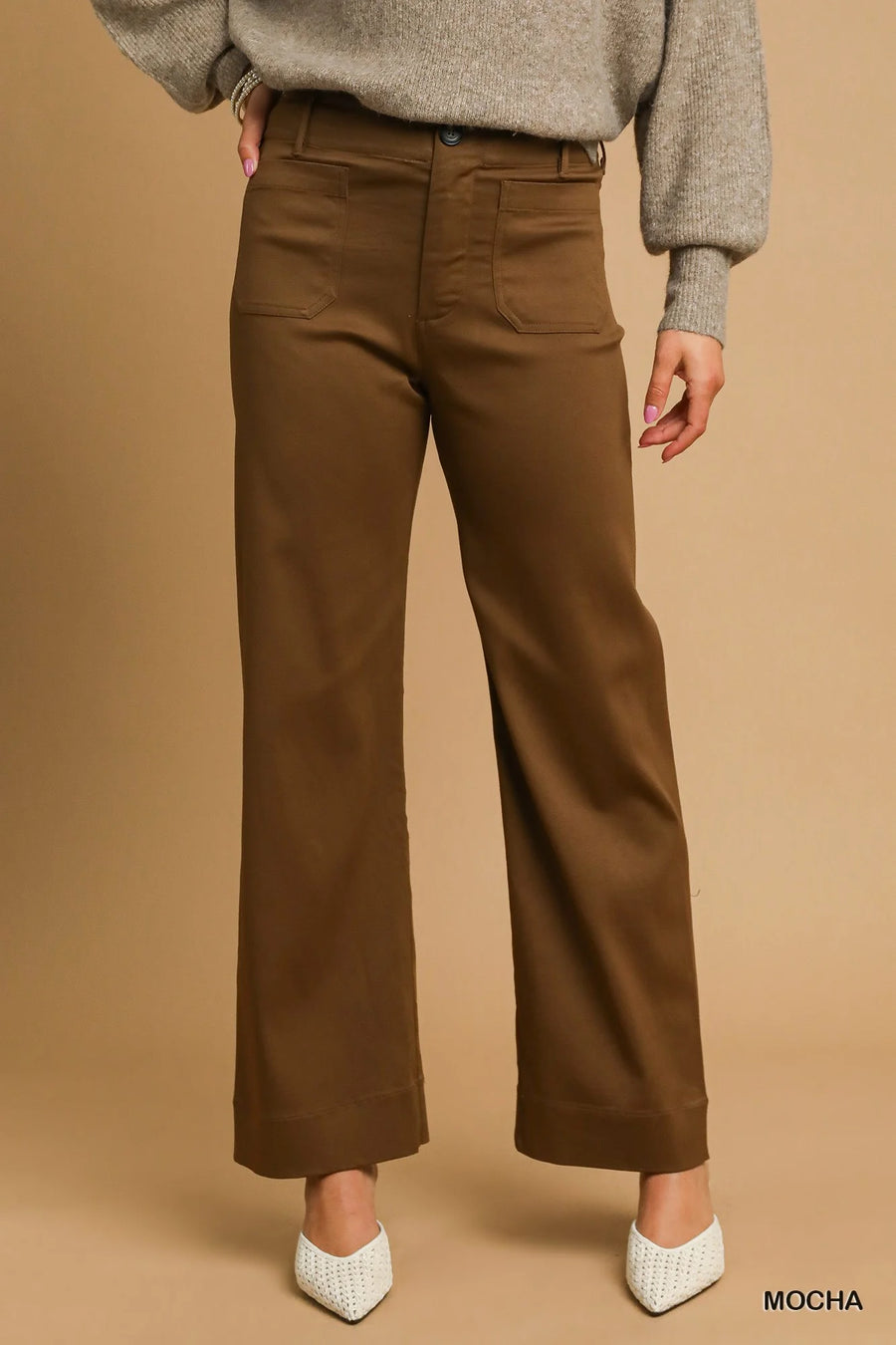 Tawny Stretch Straight-Wide Fit Trouser Pants