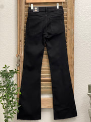 Flare Black Jean with Raw Cut Hem Detail
