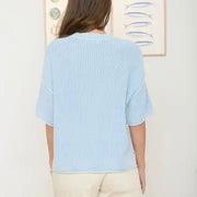 Odyssey Mineral Washed Short Sleeve Sweater Top