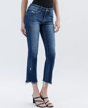 Low Rider Low-Rise Uneven Raw Hem Slim Straight Cropped Jeans