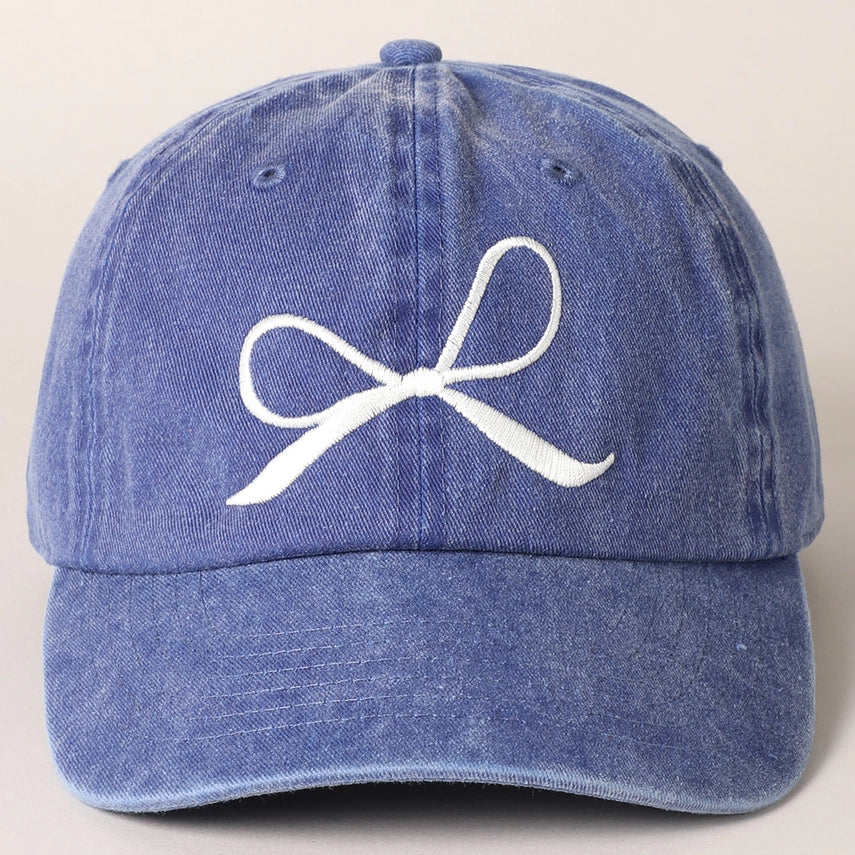 Bow Embroidered Baseball Cap