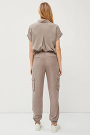 Maude Classic Tencel Drawstring/Elastic Cargo Jogger Pants