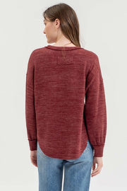 Twyla Drop Shoulder Long Sleeve Sweater Knit Top