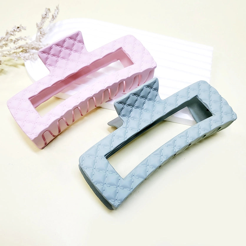Alexandria Quilted Embossed Matte Color Hair Claw Clip