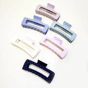 Alexandria Quilted Embossed Matte Color Hair Claw Clip