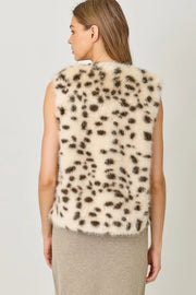 Snow Leopard Faux Fur Minky Vest