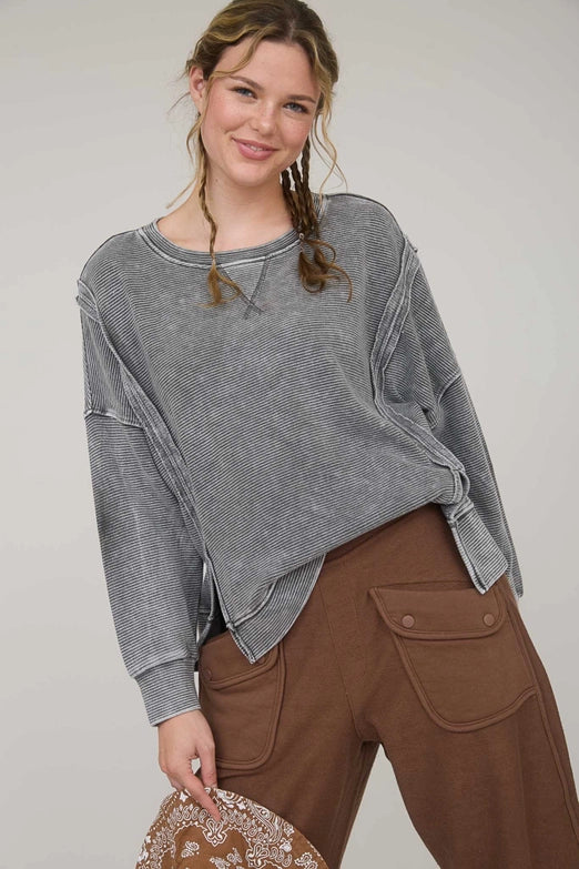 Raynie Textured Long Sleeve Top