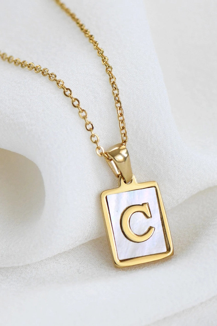 18K Gold Plated Waterproof Pearl Initial Necklace Collection