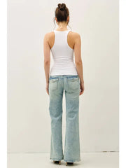 Nell V-Neck Racerback Basic Knit Tank Top