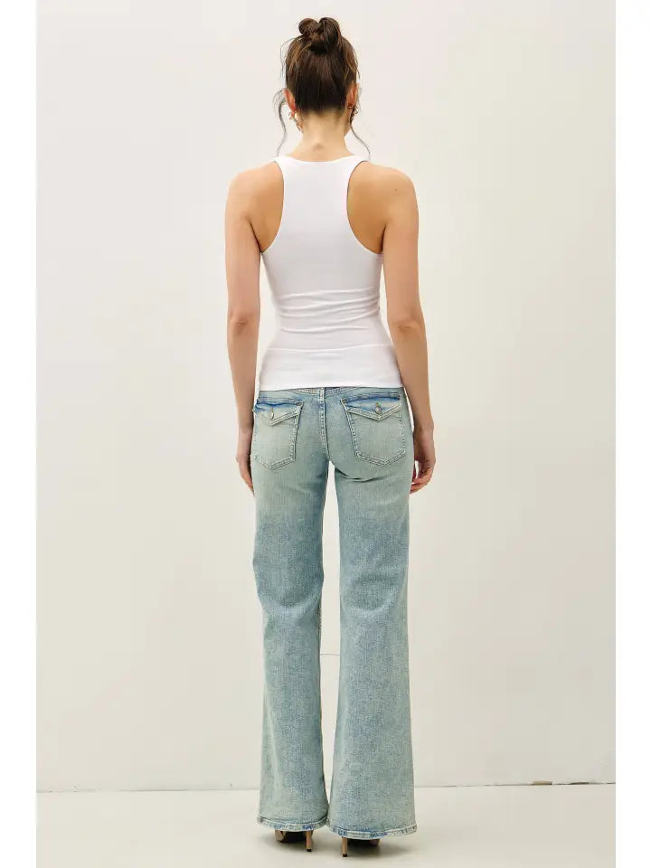 Nell V-Neck Racerback Basic Knit Tank Top