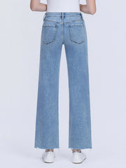 Bandit Low Rise Distressed Slim Wide Raw Edge Jeans
