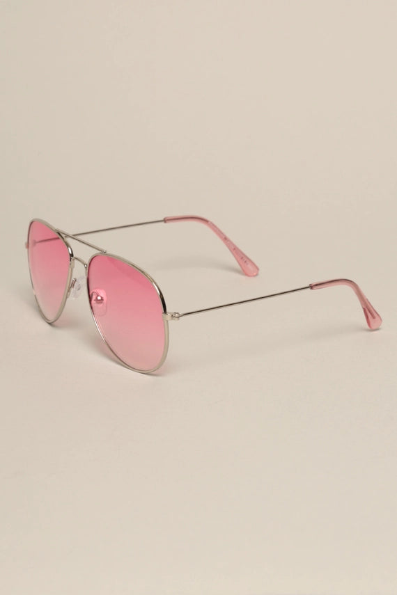 Jetstream Classic Lightweight Round Colored Lenses Aviator Sunglasses