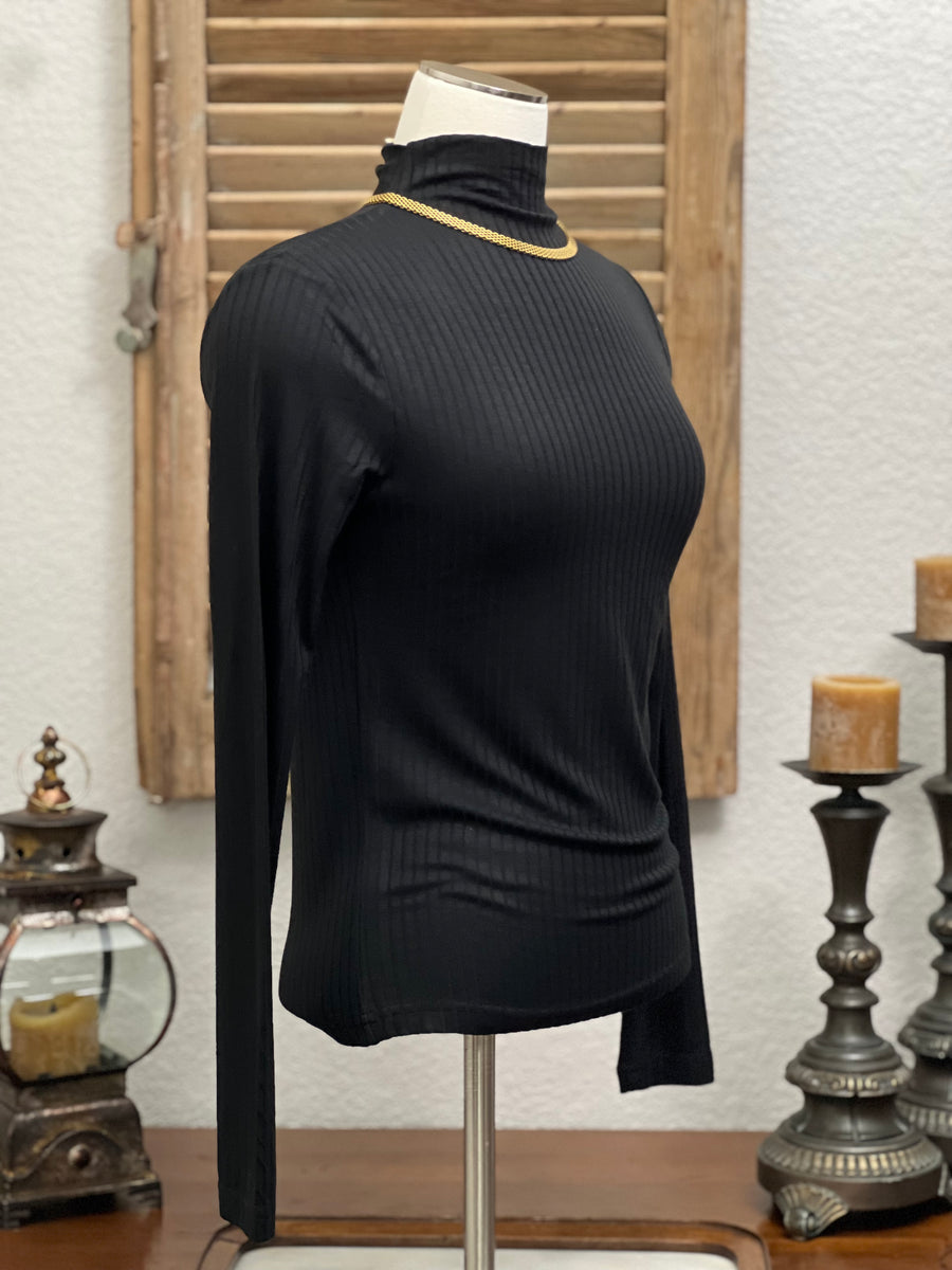 Carleigh Long Sleeve Ribbed Mock Neck Top