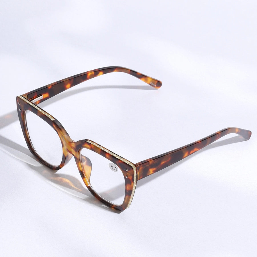 Women's Glitter Side Edge Wide Frame Reading Glasses