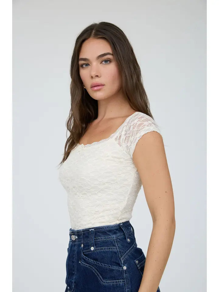 Kira Fitted Lace Knit Top