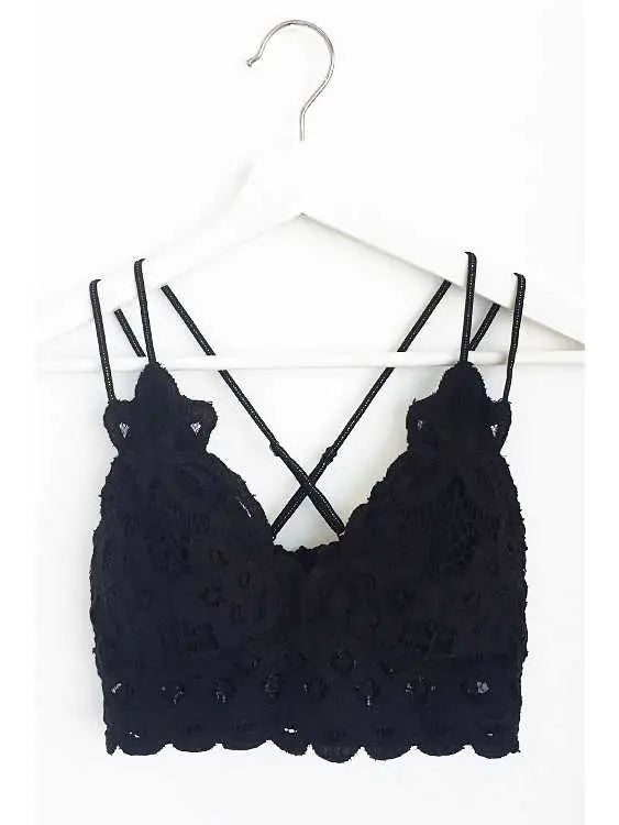 Kaci Floral Scalloped Lace Cami Bralette