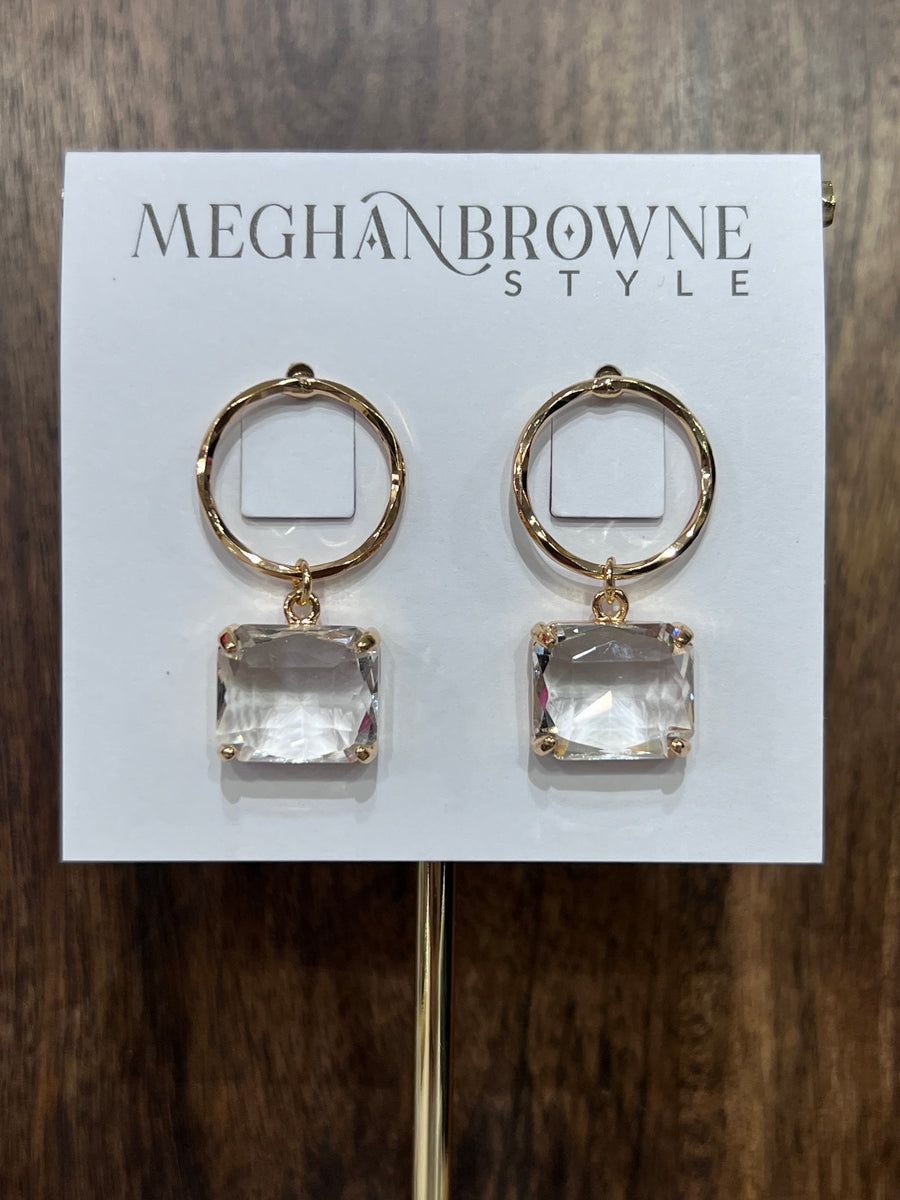 Meghan Browne Phoebe Clear Gold Earrings